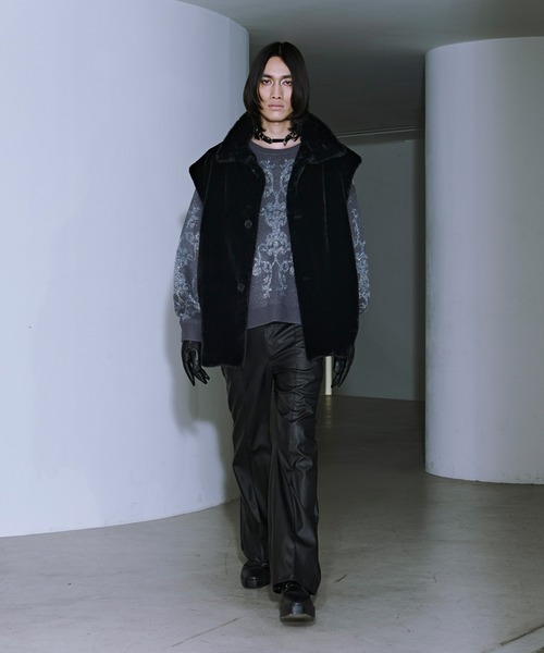 Ellno Loset（エルノロゼット）の「ダマスクガララメニット（ニット/セーター・メンズ・ブルーグレー/グレー/ブラック/パープル・LARGE/MEDIUM/SMALL）」の6枚目の写真