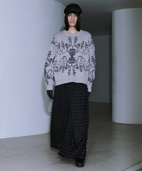 Ellno Loset（エルノロゼット）の「ダマスクガララメニット（ニット/セーター・メンズ・ブルーグレー/グレー/ブラック/パープル・LARGE/MEDIUM/SMALL）」の8枚目の写真