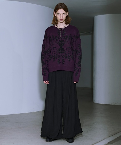 Ellno Loset（エルノロゼット）の「ダマスクガララメニット（ニット/セーター・メンズ・ブルーグレー/グレー/ブラック/パープル・LARGE/MEDIUM/SMALL）」の17枚目の写真