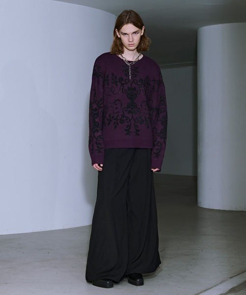 Ellno Loset（エルノロゼット）の「ダマスクガララメニット（ニット/セーター・メンズ・ブルーグレー/グレー/ブラック/パープル・LARGE/MEDIUM/SMALL）」の18枚目の写真