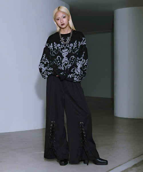 Ellno Loset（エルノロゼット）の「ダマスクガララメニット（ニット/セーター・メンズ・ブルーグレー/グレー/ブラック/パープル・LARGE/MEDIUM/SMALL）」の12枚目の写真