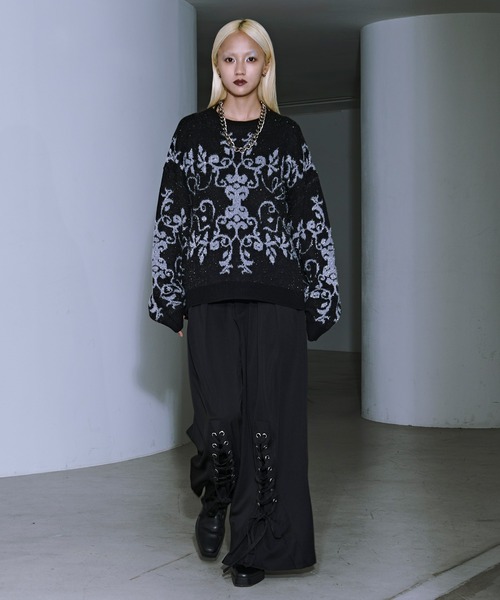 Ellno Loset（エルノロゼット）の「ダマスクガララメニット（ニット/セーター・メンズ・ブルーグレー/グレー/ブラック/パープル・LARGE/MEDIUM/SMALL）」の20枚目の写真