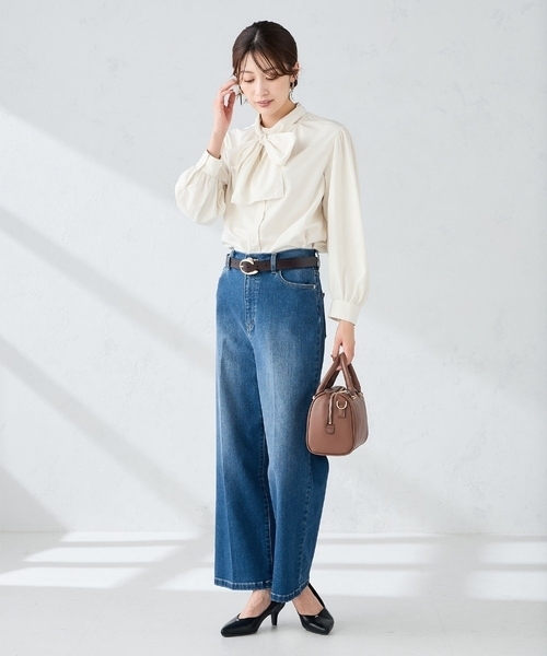 a.v.v（アーヴェヴェ）の「【雑誌InRed(宝島社)11月号掲載】ストレッチデニムワイドパンツ（デニムパンツ・レディース・ブルー/ネイビー・36/38/40/34/42）」の17枚目の写真