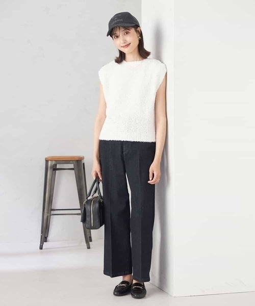 a.v.v（アーヴェヴェ）の「【雑誌InRed(宝島社)11月号掲載】ストレッチデニムワイドパンツ（デニムパンツ・レディース・ブルー/ネイビー・36/38/40/34/42）」の18枚目の写真