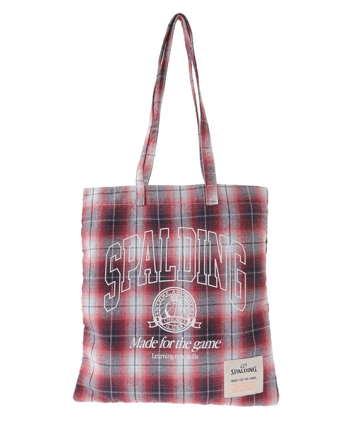SPALDING（スポルディング）の「SPALDING別注 ネルチェックバッグ（トートバッグ・レディース・ブラック/レッド・FREE）」の9枚目の写真