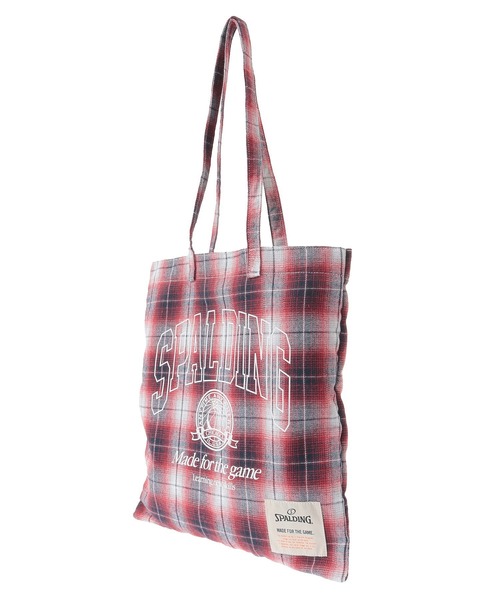SPALDING（スポルディング）の「SPALDING別注 ネルチェックバッグ（トートバッグ・レディース・ブラック/レッド・FREE）」の11枚目の写真
