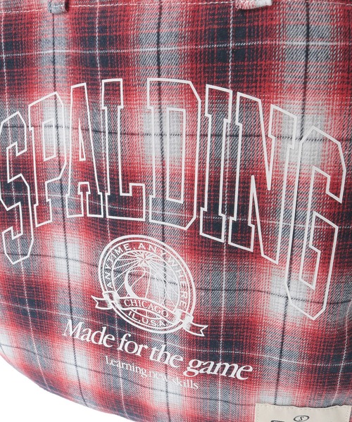 SPALDING（スポルディング）の「SPALDING別注 ネルチェックバッグ（トートバッグ・レディース・ブラック/レッド・FREE）」の3枚目の写真