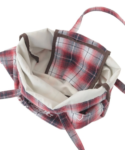 SPALDING（スポルディング）の「SPALDING別注 ネルチェックバッグ（トートバッグ・レディース・ブラック/レッド・FREE）」の5枚目の写真