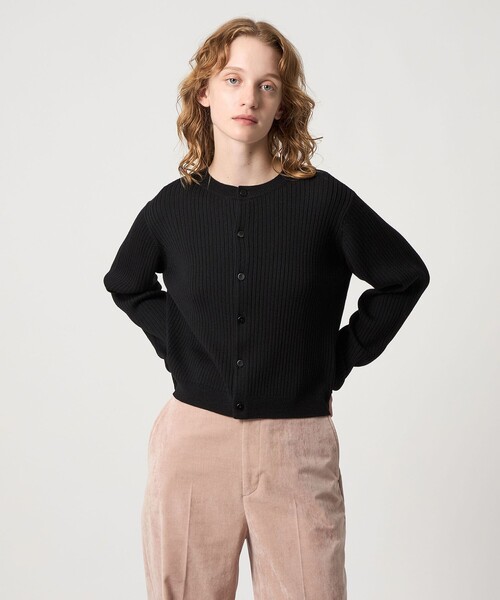 Steven Alan（スティーブンアラン）の「＜Steven Alan＞ウール リブ カーディガン（カーディガン/ボレロ・レディース・ブラック/ベージュ/イエロー・FREE）」の6枚目の写真