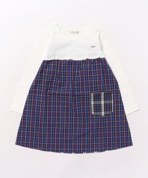 RAGMART（ラグマート）の「布帛切り替えワンピース（ワンピース・キッズ・ドット/チェック/ストライプ・110cm/120cm/130cm/100cm）」の3枚目の写真