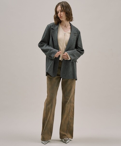 PUBLIC TOKYO(パブリックトウキョウ)の「ダブルベンツテーラードジャケット(テーラードジャケット・レディース・マルチ/ネイビー/ブラウン・1/2)」の13枚目の写真