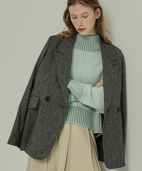 PUBLIC TOKYO(パブリックトウキョウ)の「ダブルベンツテーラードジャケット(テーラードジャケット・レディース・マルチ/ネイビー/ブラウン・1/2)」の1枚目の写真