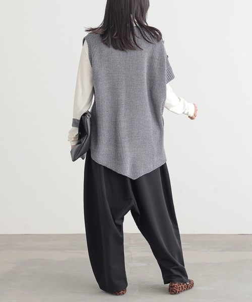 n'OrLABEL(ノアールレーベル)の「『アシメデザインニットベスト』(ニット/セーター・レディース・ブラック/杢グレー・FREE)」の15枚目の写真