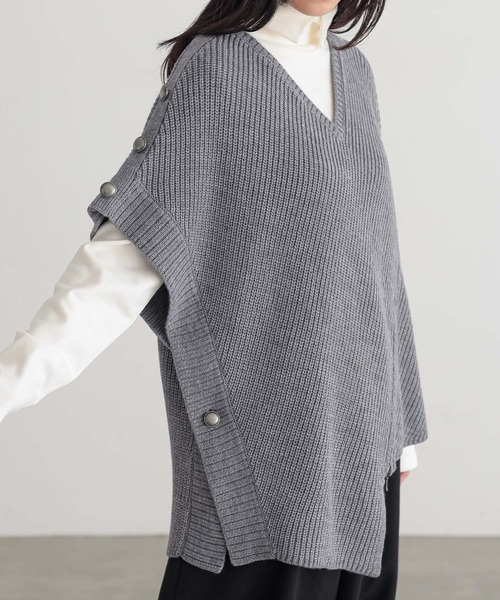 n'OrLABEL(ノアールレーベル)の「『アシメデザインニットベスト』(ニット/セーター・レディース・ブラック/杢グレー・FREE)」の12枚目の写真