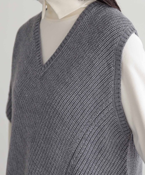 n'OrLABEL(ノアールレーベル)の「『アシメデザインニットベスト』(ニット/セーター・レディース・ブラック/杢グレー・FREE)」の18枚目の写真