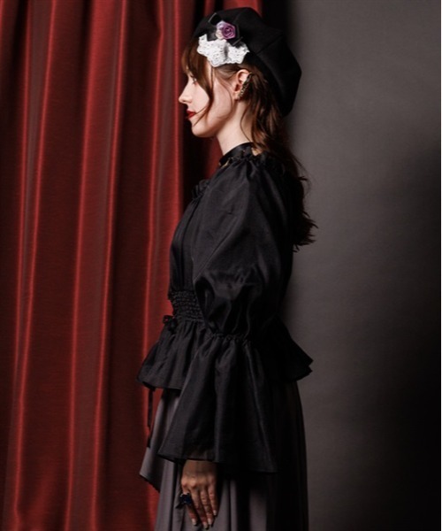 axes femme(アクシーズファム)の「オフショルオーガンジープルオーバー(Tシャツ/カットソー・レディース・グレー/パープル/ブラック・FREE)」の9枚目の写真
