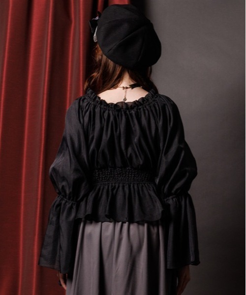 axes femme(アクシーズファム)の「オフショルオーガンジープルオーバー(Tシャツ/カットソー・レディース・グレー/パープル/ブラック・FREE)」の8枚目の写真