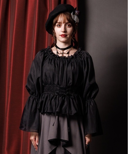 axes femme(アクシーズファム)の「オフショルオーガンジープルオーバー(Tシャツ/カットソー・レディース・グレー/パープル/ブラック・FREE)」の7枚目の写真
