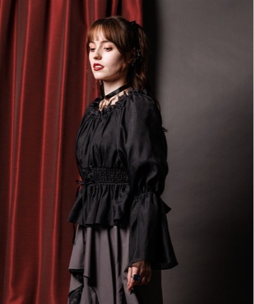 axes femme(アクシーズファム)の「オフショルオーガンジープルオーバー(Tシャツ/カットソー・レディース・グレー/パープル/ブラック・FREE)」の6枚目の写真