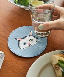 studio CLIP（スタディオクリップ）の「ラウンド刺繍コースター[うちの猫博]（キッチンツール）」