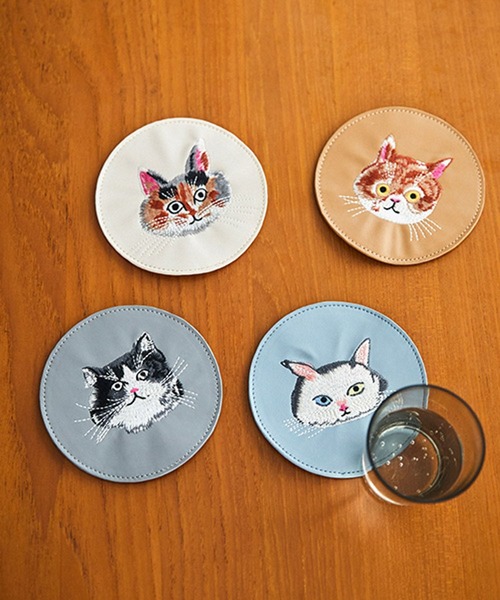 studio CLIP（スタディオクリップ）の「ラウンド刺繍コースター[うちの猫博]（キッチンツール・レディース・その他6/その他7/その他2/その他1・FREE）」の5枚目の写真
