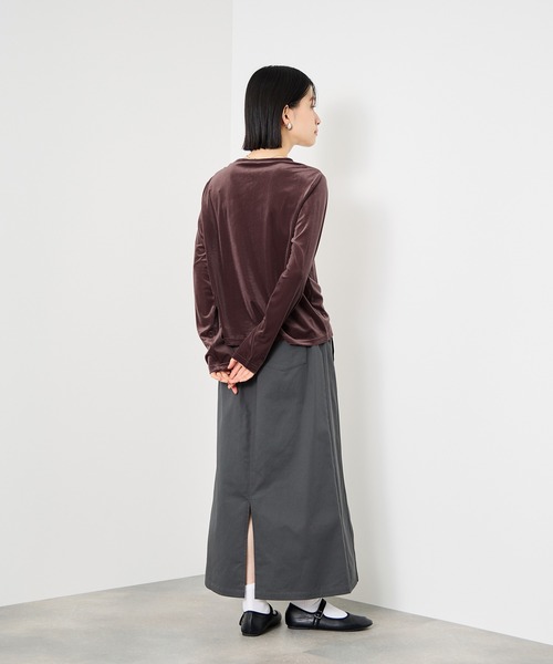 Mac-House（マックハウス）の「Idnes ベロアカーデ（カーディガン/ボレロ・レディース・ボルドー/ブラウン/ベージュ・M）」の7枚目の写真