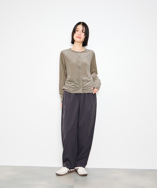 Mac-House（マックハウス）の「Idnes ベロアカーデ（カーディガン/ボレロ・レディース・ボルドー/ブラウン/ベージュ・M）」の9枚目の写真