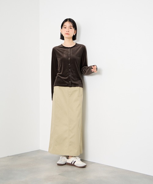 Mac-House（マックハウス）の「Idnes ベロアカーデ（カーディガン/ボレロ・レディース・ボルドー/ブラウン/ベージュ・M）」の13枚目の写真