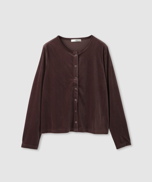 Mac-House（マックハウス）の「Idnes ベロアカーデ（カーディガン/ボレロ・レディース・ボルドー/ブラウン/ベージュ・M）」の14枚目の写真