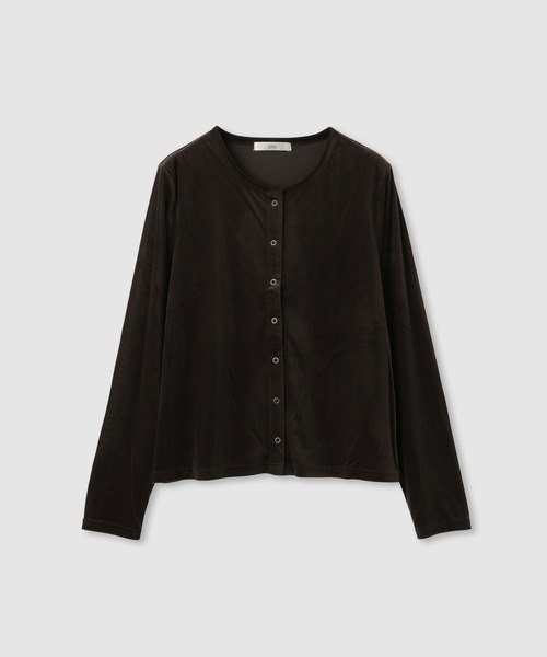 Mac-House（マックハウス）の「Idnes ベロアカーデ（カーディガン/ボレロ・レディース・ボルドー/ブラウン/ベージュ・M）」の16枚目の写真