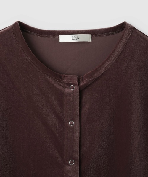 Mac-House（マックハウス）の「Idnes ベロアカーデ（カーディガン/ボレロ・レディース・ボルドー/ブラウン/ベージュ・M）」の18枚目の写真