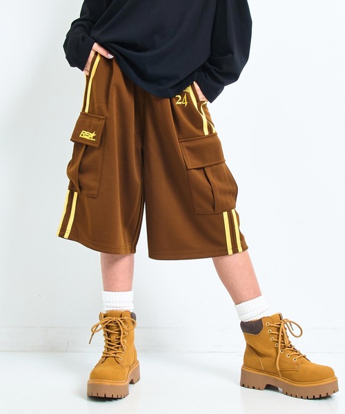 ANAP GiRL(アナップガール)の「ANAP R+S ジャージ ハーフパンツ【ユニセックス】(その他パンツ・キッズ・ブラック/ブラウン・S/XS/M)」の1枚目の写真