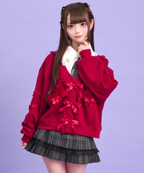 Secret Honey(シークレットハニー)の「ネコファーポケットカーディガン(カーディガン/ボレロ・レディース・オフホワイト/ブラック/ワインレッド・FREE)」の3枚目の写真