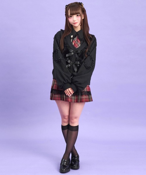 Secret Honey(シークレットハニー)の「ネコファーポケットカーディガン(カーディガン/ボレロ・レディース・オフホワイト/ブラック/ワインレッド・FREE)」の8枚目の写真