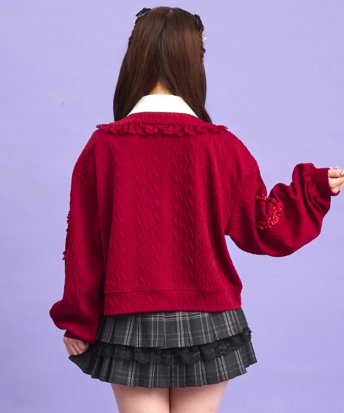 Secret Honey(シークレットハニー)の「ネコファーポケットカーディガン(カーディガン/ボレロ・レディース・オフホワイト/ブラック/ワインレッド・FREE)」の7枚目の写真