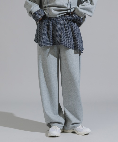 Chick（チック）の「Checkered Shirt Fabric Docking Jersey Set / チェックシャツ生地ドッキング ジャージーセットアップ（セットアップ・レディース・ネイビー/グレー・FREE）」の14枚目の写真