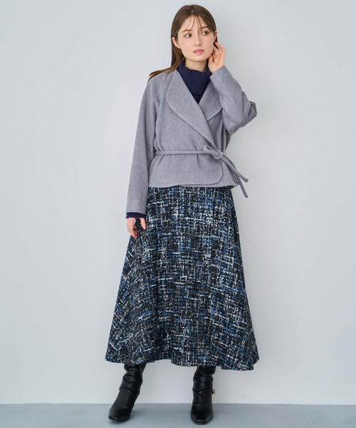 NOELA（ノエラ）の「ロープベルトヘリンボーンショートコート（その他アウター・レディース・モカ/グレー・S/M）」の9枚目の写真