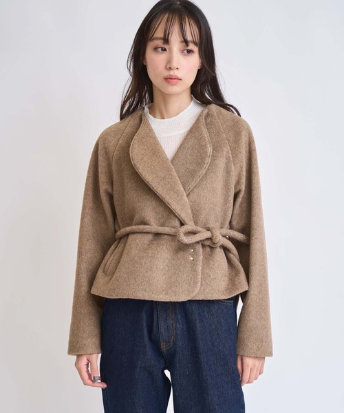 NOELA（ノエラ）の「ロープベルトヘリンボーンショートコート（その他アウター・レディース・モカ/グレー・S/M）」の12枚目の写真