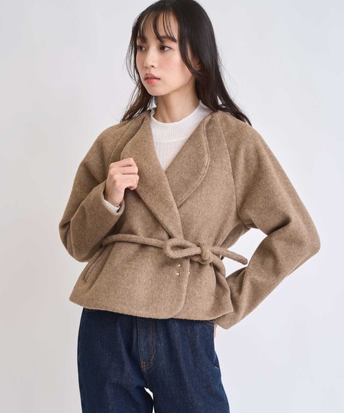 NOELA（ノエラ）の「ロープベルトヘリンボーンショートコート（その他アウター・レディース・モカ/グレー・S/M）」の13枚目の写真
