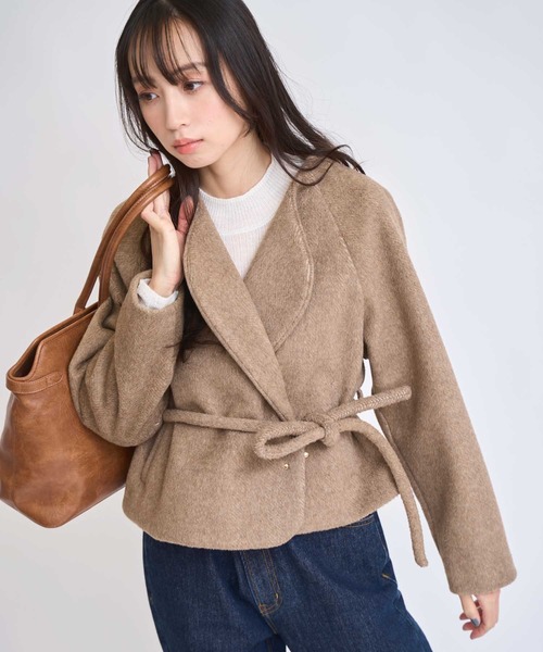 NOELA（ノエラ）の「ロープベルトヘリンボーンショートコート（その他アウター・レディース・モカ/グレー・S/M）」の16枚目の写真