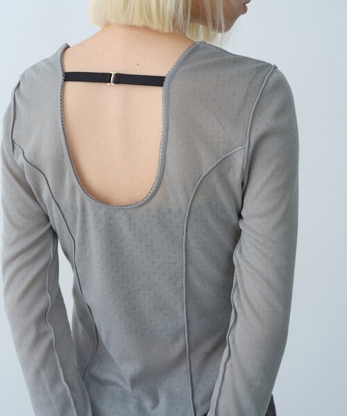 CODE A（コードエー）の「whisper jersey top（Tシャツ/カットソー・レディース・グレー/ホワイト/パープル・00）」の5枚目の写真