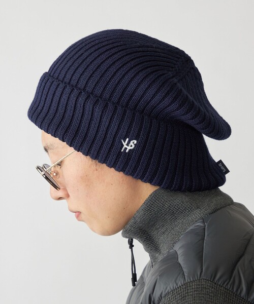 SHIPS（シップス）の「【WEB限定】SHIPS: オーバーフィット ワンポイント エンブロイダリー ワッチキャップ ニット帽（ニットキャップ/ビーニー・メンズ・キャメル/ネイビー/チャコールグレー/ブラック・ONE SIZE）」の3枚目の写真