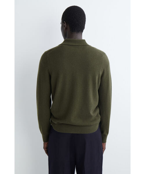COS(コス)の「ピュアカシミヤポロシャツ(ポロシャツ・メンズ・グレー系その他/ダークカーキ/ブラック・S/L/XL/M/XS)」の8枚目の写真