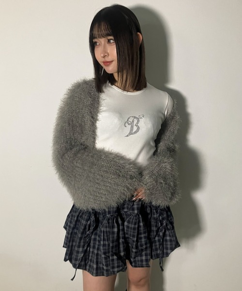 .KOM（ドットコム）の「A'GEM/9 × .kom 『.KOM/ドットケーオーエム』Ribbon Gather Check Mini Skirt／リボンギャザー チェックミニスカート（スカート・レディース・ブラウン/ブラック/ブルー・FREE）」の13枚目の写真