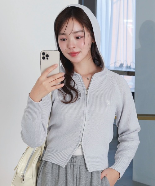 U.S. POLO ASSN.（ユーエスポロアッスン）の「∴WEGO/【SNSで話題沸騰★26春新色登場！】U.S. POLO ASSN.別注 WZIPニットパーカー（パーカー・レディース・ブラウン系その他5/ブラック/アイボリー/グレー/ブルー系その他/ホワイト系その他5・FREE）」の6枚目の写真