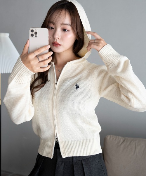 セール】∴WEGO/【25年秋冬新作】別注USPOLO WZIPニットパーカー