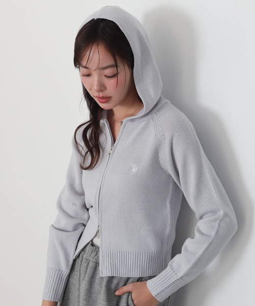 U.S. POLO ASSN.（ユーエスポロアッスン）の「∴WEGO/【SNSで話題沸騰★26春新色登場！】U.S. POLO ASSN.別注 WZIPニットパーカー（パーカー・レディース・ブラウン系その他5/ブラック/アイボリー/グレー/ブルー系その他/ホワイト系その他5・FREE）」の21枚目の写真