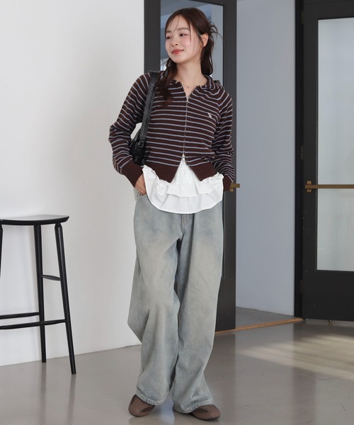 U.S. POLO ASSN.（ユーエスポロアッスン）の「∴WEGO/【SNSで話題沸騰★26春新色登場！】U.S. POLO ASSN.別注 WZIPニットパーカー（パーカー・レディース・ブラウン系その他5/ブラック/アイボリー/グレー/ブルー系その他/ホワイト系その他5・FREE）」の20枚目の写真