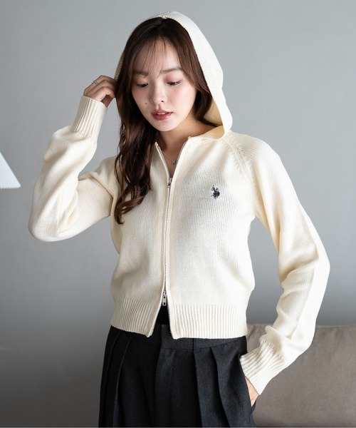 U.S. POLO ASSN.(ユーエスポロアッスン)の「∴WEGO/【25年秋冬新作】別注USPOLO WZIPニットパーカー(パーカー・レディース・ブラウン系その他5/ブラック/アイボリー/グレー・FREE)」の19枚目の写真