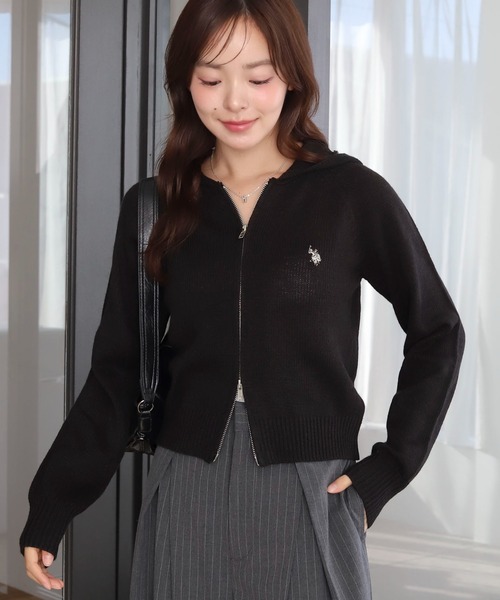 U.S. POLO ASSN.（ユーエスポロアッスン）の「∴WEGO/【SNSで話題沸騰★26春新色登場！】U.S. POLO ASSN.別注 WZIPニットパーカー（パーカー・レディース・ブラウン系その他5/ブラック/アイボリー/グレー/ブルー系その他/ホワイト系その他5・FREE）」の22枚目の写真
